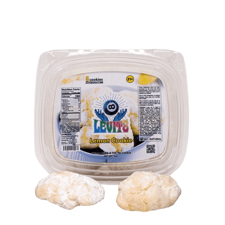 Delta8 THC Lemon Cookies 5 Pack (500mg) Levit8