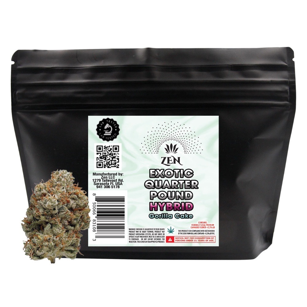 Zen Exotic THCA Flower — Gorilla Cake — Hybrid (38.46% THCA)